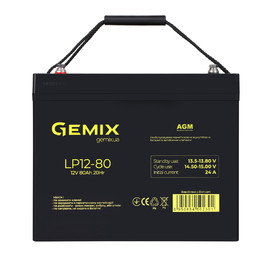 Аккумуляторные батареи Аккумуляторная батарея Gemix LP12-80 Чорний